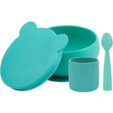 Oioi Blw I Silikon Beslenme Seti 3'lü (Kaseli) Aqua Green