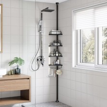 Songmıcs Duş Köşe Rafı, 4 Katlı Banyo Duş Rafı, 85-305 cm Ayarlanabilir Duş Rafı, Banyo Dü