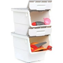 Motek Çok Amaçlı Tekerlekli Organizer 12 Lt Tek Modül Gri Beyaz