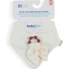 Babyjem Silikon Diş Kaşıyıcılı Müslin Önlük 736 Ekru