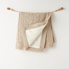 Andywawa AC26340 Triko Battaniye Beige Melange