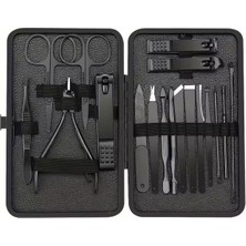 Sunup SN-27099 Siyah Paslanmaz Çelik 18IN1 Profesyonel Manikür Tırnak Bakım Seti