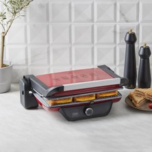 Ayrex Gastro Izgara ve Tost Makinesi 4 Kademeli Çıkarılabilir Plaka Premium Kırmızı (Kırmız�