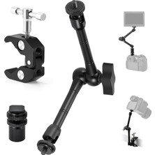 Ayrex Profesyonel Magic Arm Dslr Kamera Tutucu Süper Kelepçeli Mengene Stand, 1/4 3/8 Dişli Flaş