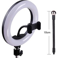 Ayrex Ring Light Youtuber Tictok Makyaj Işıklı Telefon Tutucu 20CM + 2.2m Tripod M20 Siyah