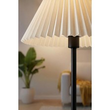 Ayrex Umbrella Pileli Lambader Başlığı Kısa Kırma Kumaş Ithal Krem Çap 36 cm LAM12