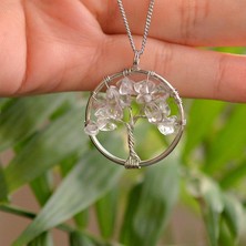 Ayrex Kristal Kuvars Taşı Kolye - Hayat Ağacı