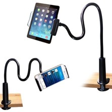 Ayrex Masa Kenarı Akrobat Telefon ve Tablet Tutucu Standı 360 Derece Oynar Başlıklı-Siyah