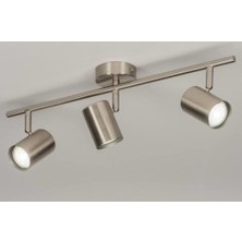Ayrex Retro Metal Inox 3 Lü 180 Derece Hareketli LED Spot Avize Beyaz Ampullü