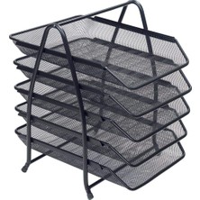Ayrex Perfore Evrak Rafı Metal 5 Katlı Siyah 420G