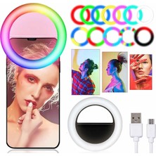 Ayrex Rgb Selfie LED Mandallı Üniversal Ring Halka Flash Işık Light AL2609