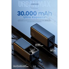 Ayrex 30000MAH Powerbank LCD Ekranlı Taşıma Askılı Güçlü Taşınabilir Şarj Cihazı Siyah,