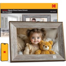 Ayrex Ahşap Wifi Dijital Resim Çerçevesi, 32G 10,1 Inç Dijital Fotoğraf Çerçevesi 1280X800 Hd