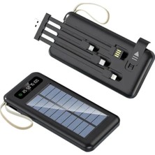 Ayrex 20000 Mah Solar Powerbank Güneş Enerjili USB Çıkışlı Kablolu LED Işıklı Taşınabili