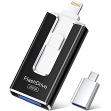 Flash Drive Sudeho USB Stick 256 GB For Iphone, Mfi 4 'ü 1 Arada Memory Stick, Mat Siyah