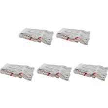 Ayrex Dar Yedek Islak Mop Paspas Ucu Başlığı Püskül -17 Cm. -Pamuklu -350 Gram. -Beyaz - 5 Ade
