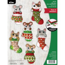 Uravas Store Bucilla, Paws & Whiskers, Keçe Aplike 6 Parça Süs Yapma Seti, Tatil Kendin Yap Sanatları ve El Sanatları Için Mükemmel, 89701E