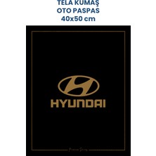 Balkan Ambalaj Tela Kumaş Suya Dayanıklı 40X50CM Hyundai 50ADET Oto Paspas Siyah Altın Rengi Baskı (Kağıt Değil)