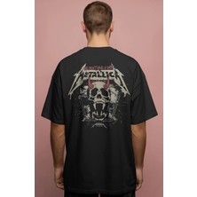 Sevbano Metallica Rock Metal Müzik Grubu Baskılı Unisex Oversize Premium Tişört