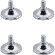 Uravas Store BADEM10 Beyaz Eşya Raf Reyon Mobilya Bingo Rotil Ayak M6 Civatalı 6 mm Metal Profil Ayağı 1.5 cm (4 Adet)