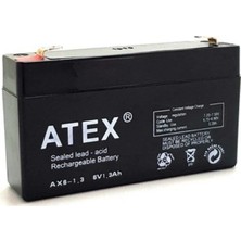 Uravas Store Atex AX-6V 1.3 Ah Ölçü 97X24X52MM  Kuru Akü
