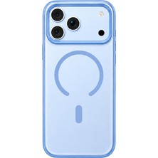 iPhone 18 Pro Max Uyumlu Kılıf M-Safe Şarj Özellikli Airbag Mutural Mist Serisi Kapak Açık Mavi