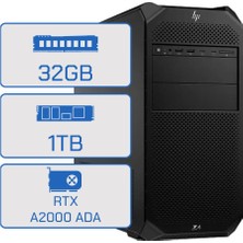 Hp Z4 G5 B34SJES W5-2545 32GB(2X16GB)/1TB SSD A2000 Ada Novga 1125W W11P Ws Iş Istasyonu