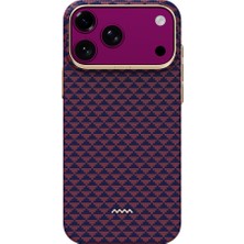 iPhone 18 Pro Uyumlu Kılıf M-Safe Şarj Özellikli Raptic Aramid Skin Origin Serisi Karbon Kapak Bordo