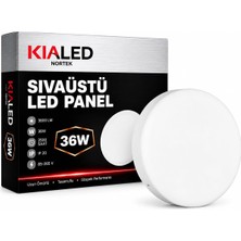 Ayrex 36 Watt Sıva Üstü LED Panel, 6500 K Beyaz Işık, 3600 Lümen, Yuvarlak Ø 23 cm Çap Tavan