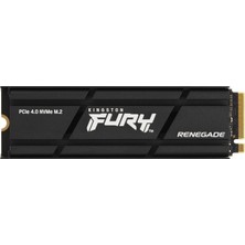Kingston Fury Renegade 2000G Pcıe 4.0 Nvme Ssd, Soğutucu - Oyuncular, Meraklılar ve Yüksek Performanslı Kullanıcılar Için - SFYRDK/2000G, Siyah, 2tb