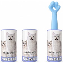 1001 Kedi Patili Tüy Toplayıcı Sticky Roller Seti – 60 Yapraklı Güçlü Yapışkanlı Kullan At Ba