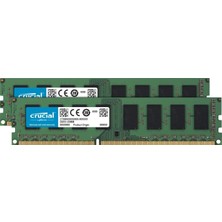 Micron Crucial Ram CT2K102464BD160B 16GB (2X8GB) DDR3L- 1600 Mhz CL11 Masaüstü Bellek Seti, - Siyah / Yeşil, 16GB Kit (8gb x 2)