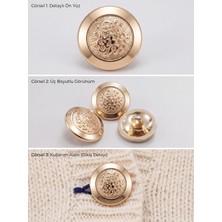 Uravas Store Metal Düğme, 26L Gold Kaplama, Ayaklı, Ceket ve Hırka Için Dekoratif Düğme