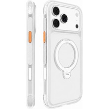 iPhone 18 Pro Uyumlu Kılıf M-Safeli Standlı Airbag Mutural Air Shield Serisi Kapak Beyaz