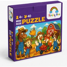 Thinky Boo Çiftçi Hayvanlar Mini Puzzle 40 Parça 3-7 Yaş Eğitici Çocuk Puzzle Yapboz