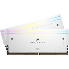 Corsair Dominator Titanium Rgb Ddr5 Ram 32GB (2X16GB) 6000MHZ'E Kadar CL30-36-36-76 1,40V Amd Expo Intel Xmp 3.0 Masaüstü Belleği - Beyaz (CMP32GX5M2B6000Z30W)