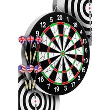 Telvesse 18 Inç Semi-Profesyonel Büyük Boy Dart Seti 6 Oklu Çift Taraflı Kalın Dart Tahtası