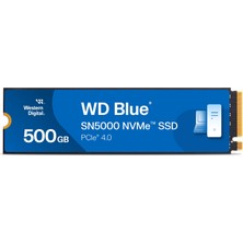 Western Digital Wd Blue SN5000 Nvme SSD 500 GB Dahili SSD (5.000 MB/SN/4.000 Mb/sn'ye Kadar Okuma/yazma, 300 Tbw, Ncache 4.0, Için Acronis True Image Hızları)