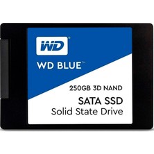 Western Digital Wd Blue Sata SSD 250 GB 2,5" (Dahili Ssd, Yüksek Güvenilirlik, 550 Mb/s'ye Kadar Okuma, 525 Mb/s'ye Kadar Yazma, Darbeye Dayanıklı ve Wd F.ı.t. Laboratuvar Sertifikalı)