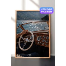 1001 Ahşap Çerçeveli Duvar Tablosu Klasik Tekne Kokpiti Vintage Lüks Salon Dekoru, 21 x 30