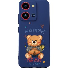 Uravas Store Bg Aksesuar S19 Max Pro S Zoom ile Uyumlu Silikon Kılıf, Kamera Korumalı, Baskılı, Lacivert