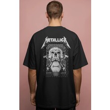 Sevbano Metallica Rock Metal Müzik Grubu Baskılı Unisex Oversize Premium Tişört