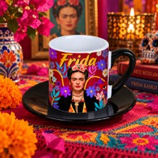 Aion Casa Aıon Casa Frida Kahlo Renkli Çiçek Desenli 2’li Türk Kahvesi Fincanı Seti