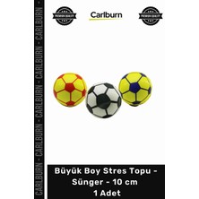 Carlburn Özel Üretim Futbol Desenli Yumuşak Kaliteli Esnek Ofis Büyük Boy Stres Topu Sünger 10 cm 1 Adet