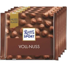Ayrex (5'li Paket) Ritter Sport Tam Fındıklı Sütlü Çikolata Barları 5x 100 gr / 5x 3.4 Oz
