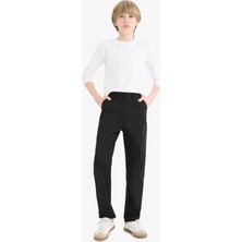 DeFacto Düz Paça Gabardin Okul Siyah Erkek Çocuk Pantolon T8850A6/BK81
