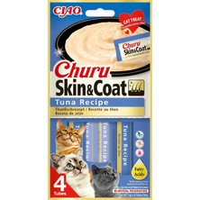 Uravas Store Inaba Ciao Churu Skin & Coat Deri ve Tüy Sağlığı Için Ton Balıklı Sıvı Kedi Ödül Maması