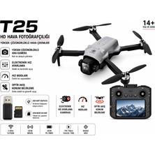 Atlt Atlantis T25 Hd Hava Fotoğrafçılığı Dron Wi-Fi Cam 2.4ghz Tek Tuş Iniş Kalkış Ekranlı Kumanda Optik Akış Konum Belirleme Drone Usb+Hafıza Kart Elektronik Hız Ayarlama Engel Algılama