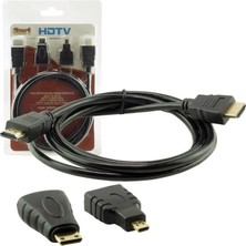Elektronikçim HDMI Kablo 3in1 Set 1.5 Metre (Hdmı+Micro Hdmı+Mini Hdmı)