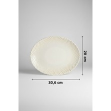 Ellips Oval Kayık Tabak 31CM Dijital Punto Rinart